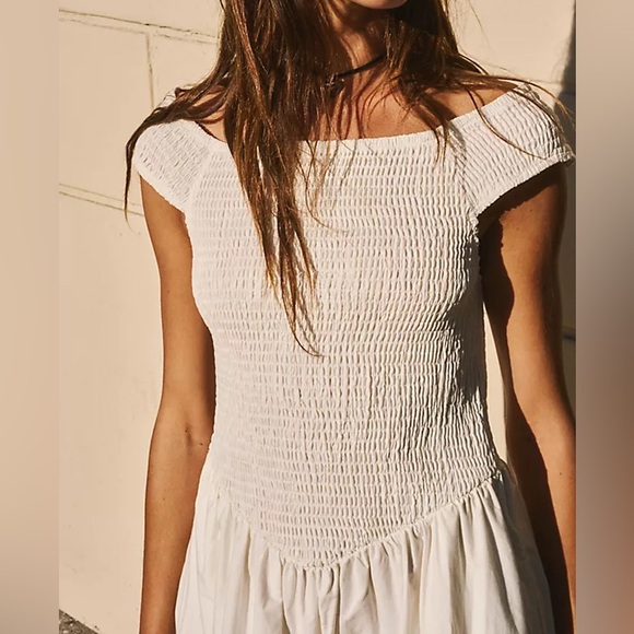 Free People Ceci Smocked White Dress - Picture 3 of 4